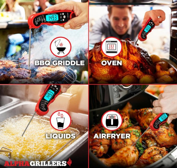 Meat Thermometer Digital – Instant Read Food Thermometer for Cooking & Grilling – Professional Kitchen Gift for Men, Dad & Mom